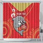 Custom NRL Dolphins NAIDOC Week Shower Curtain Keep The Fire Burning Indigenous Art
