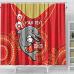 Custom NRL Dolphins NAIDOC Week Shower Curtain Keep The Fire Burning Indigenous Art