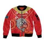 Custom NRL Dolphins NAIDOC Week Sleeve Zip Bomber Jacket Keep The Fire Burning Indigenous Art