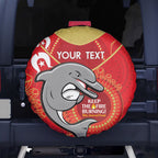 Custom NRL Dolphins NAIDOC Week Spare Tire Cover Keep The Fire Burning Indigenous Art
