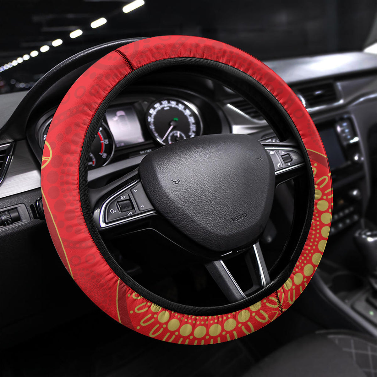 NRL Dolphins NAIDOC Week Steering Wheel Cover Keep The Fire Burning Indigenous Art