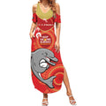 Custom NRL Dolphins NAIDOC Week Summer Maxi Dress Keep The Fire Burning Indigenous Art
