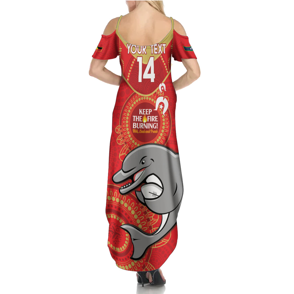 Custom NRL Dolphins NAIDOC Week Summer Maxi Dress Keep The Fire Burning Indigenous Art