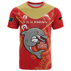 Custom NRL Dolphins NAIDOC Week T Shirt Keep The Fire Burning Indigenous Art