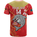Custom NRL Dolphins NAIDOC Week T Shirt Keep The Fire Burning Indigenous Art