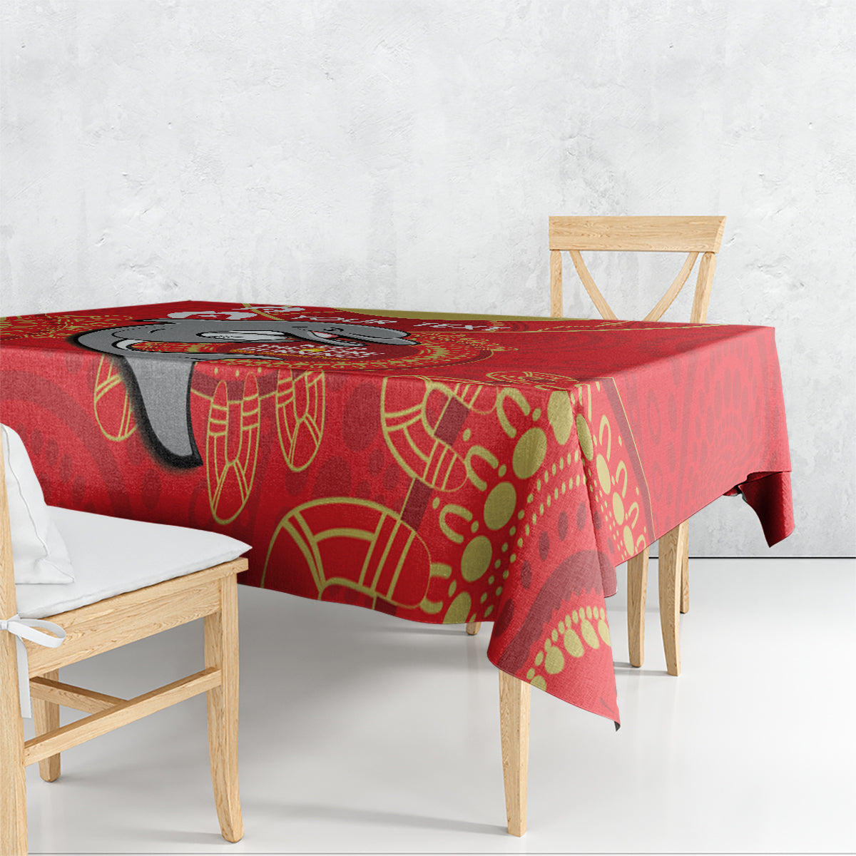 Custom NRL Dolphins NAIDOC Week Tablecloth Keep The Fire Burning Indigenous Art