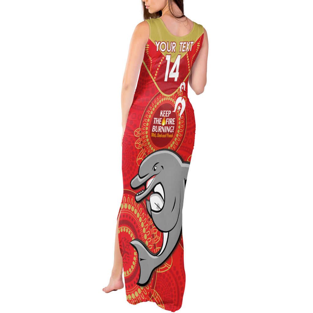 Custom NRL Dolphins NAIDOC Week Tank Maxi Dress Keep The Fire Burning Indigenous Art