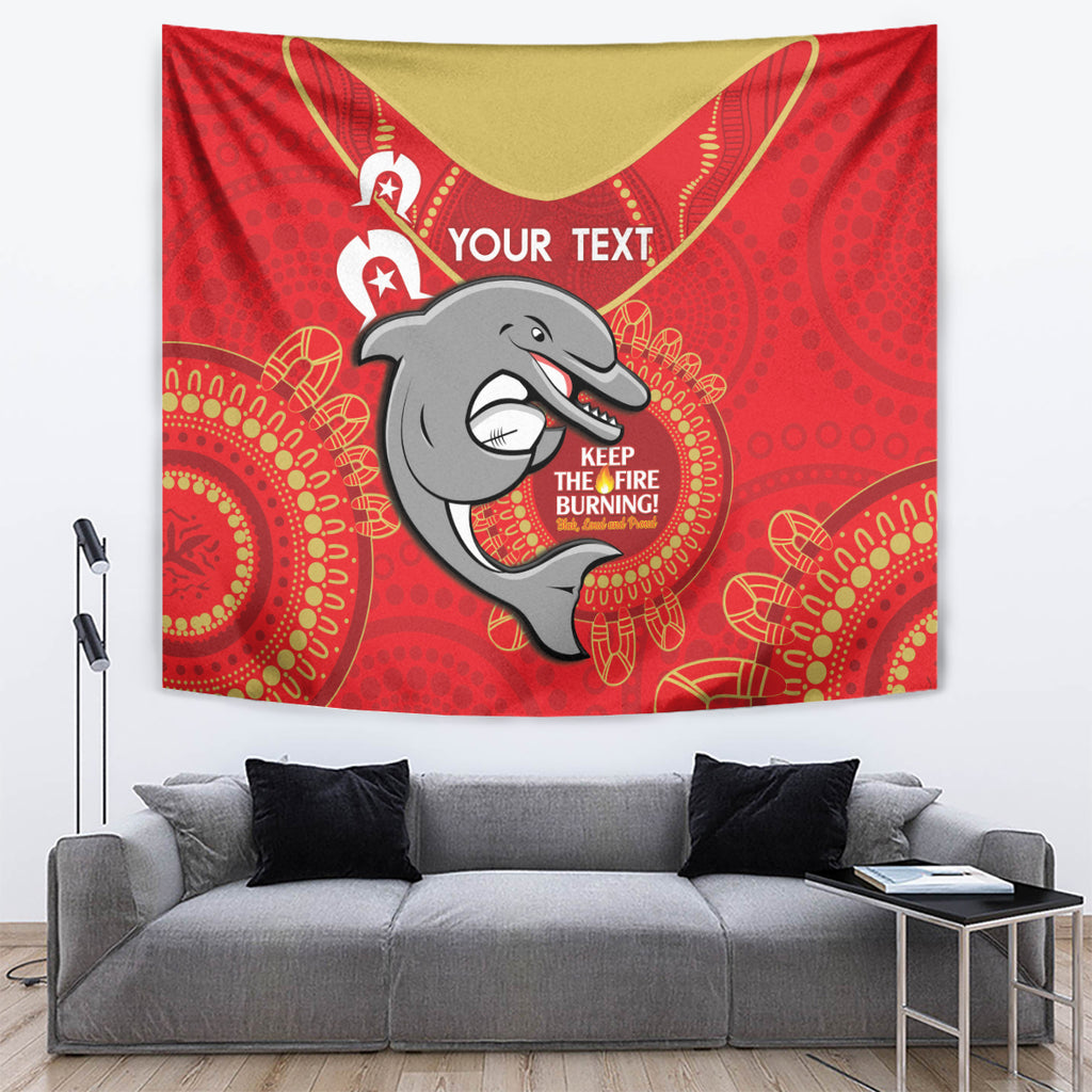 Custom NRL Dolphins NAIDOC Week Tapestry Keep The Fire Burning Indigenous Art