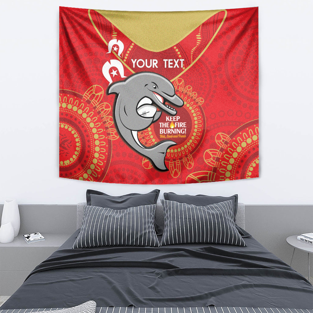 Custom NRL Dolphins NAIDOC Week Tapestry Keep The Fire Burning Indigenous Art