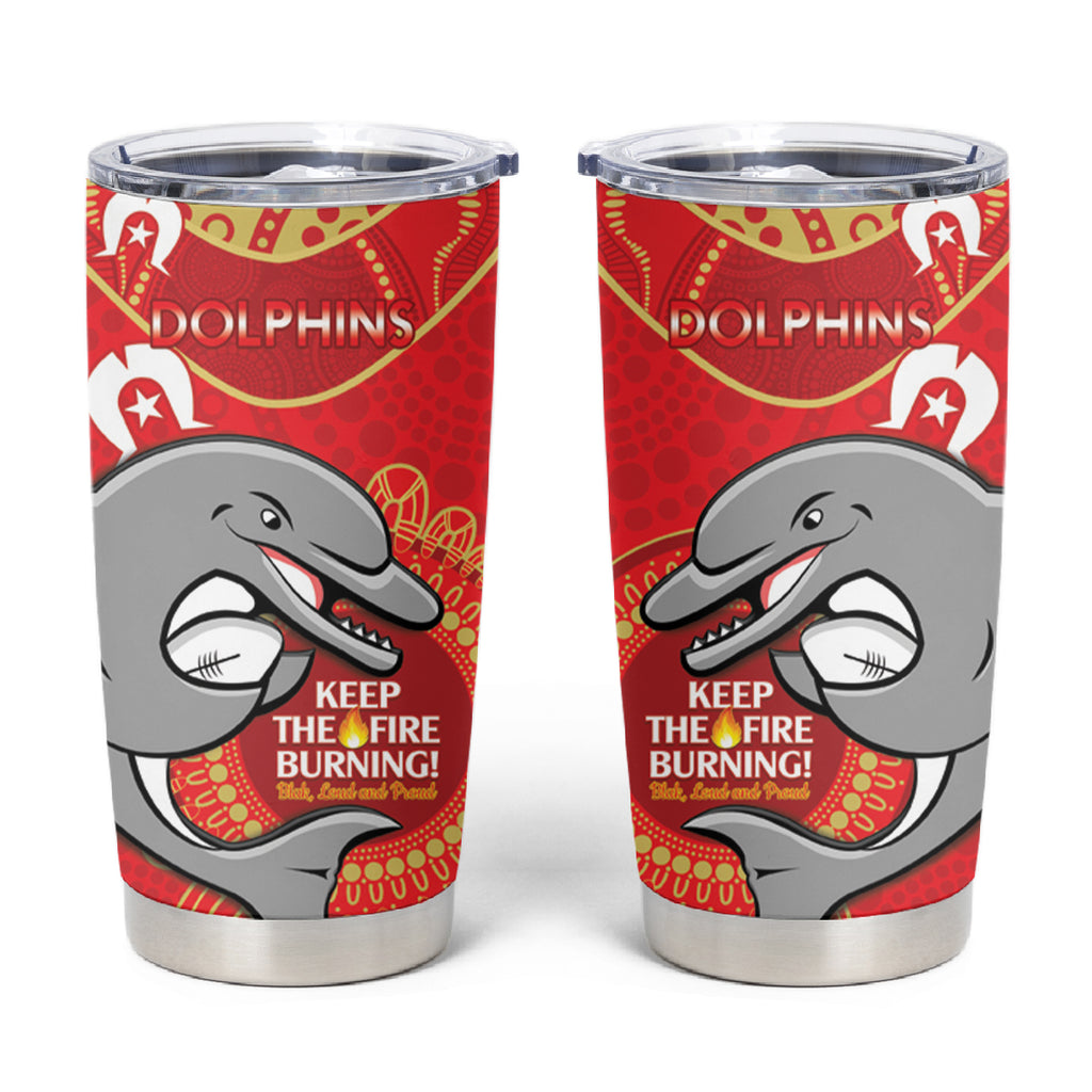 NRL Dolphins NAIDOC Week Tumbler Cup Keep The Fire Burning Indigenous Art