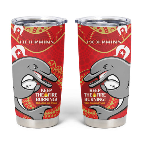 NRL Dolphins NAIDOC Week Tumbler Cup Keep The Fire Burning Indigenous Art