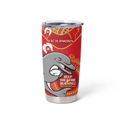 NRL Dolphins NAIDOC Week Tumbler Cup Keep The Fire Burning Indigenous Art