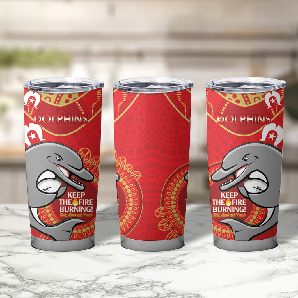 NRL Dolphins NAIDOC Week Tumbler Cup Keep The Fire Burning Indigenous Art