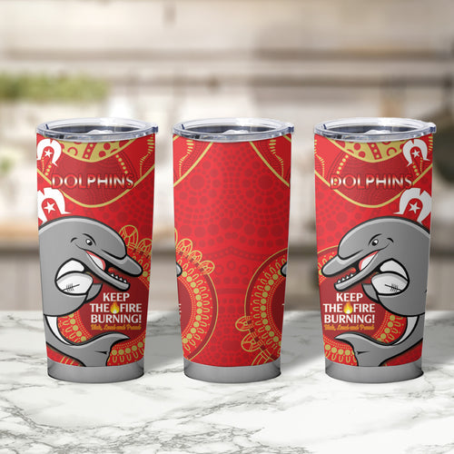 NRL Dolphins NAIDOC Week Tumbler Cup Keep The Fire Burning Indigenous Art