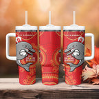 NRL Dolphins NAIDOC Week Tumbler With Handle Keep The Fire Burning Indigenous Art