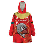 Custom NRL Dolphins NAIDOC Week Wearable Blanket Hoodie Keep The Fire Burning Indigenous Art