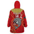 Custom NRL Dolphins NAIDOC Week Wearable Blanket Hoodie Keep The Fire Burning Indigenous Art