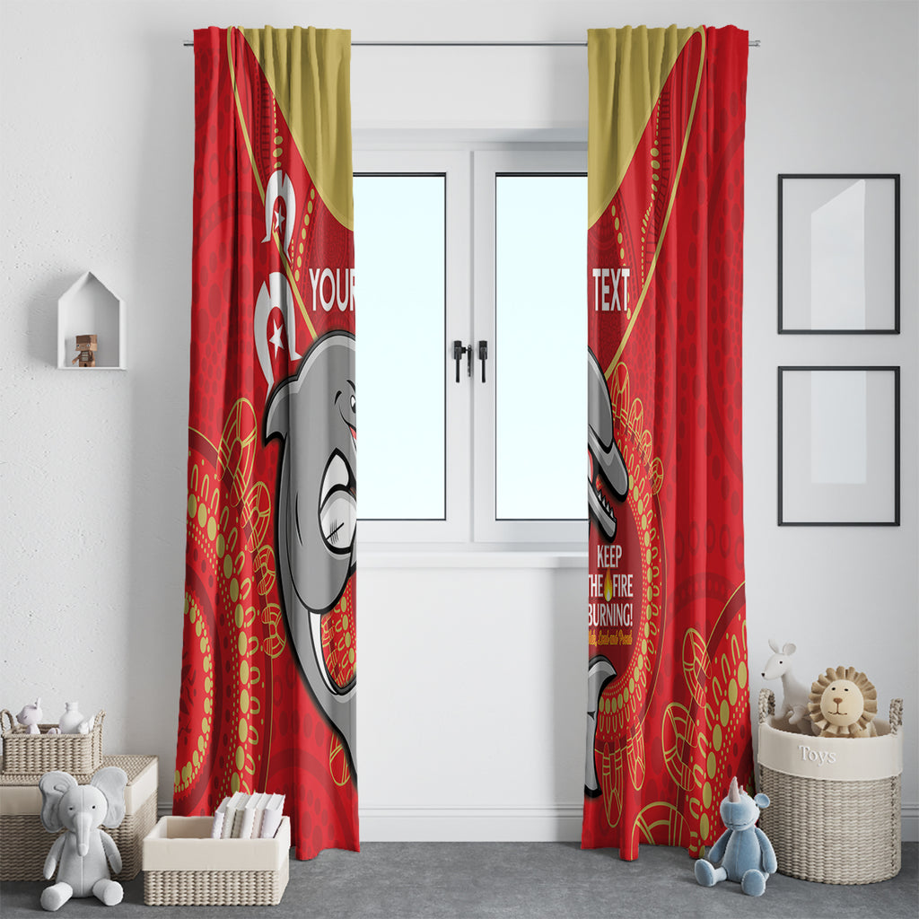 Custom NRL Dolphins NAIDOC Week Window Curtain Keep The Fire Burning Indigenous Art