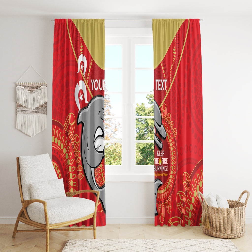 Custom NRL Dolphins NAIDOC Week Window Curtain Keep The Fire Burning Indigenous Art