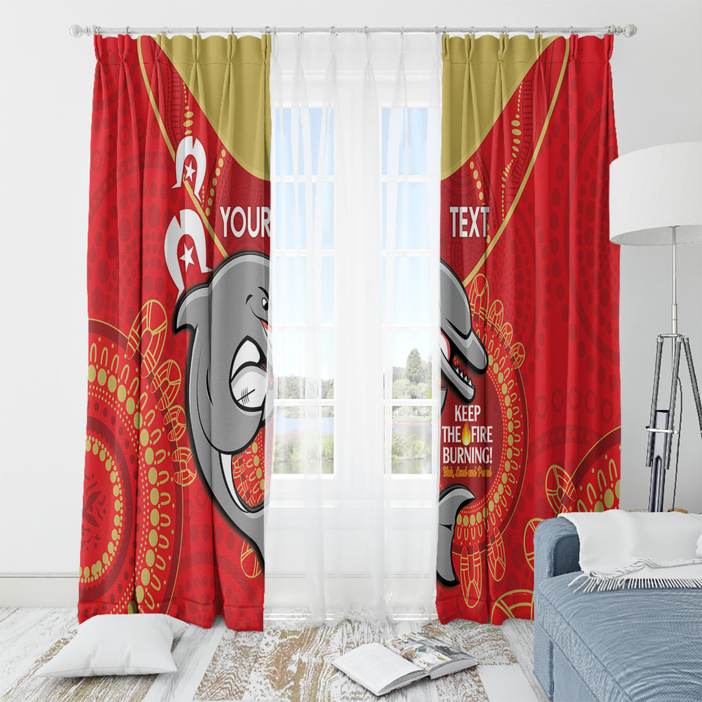 Custom NRL Dolphins NAIDOC Week Window Curtain Keep The Fire Burning Indigenous Art