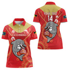 Custom NRL Dolphins NAIDOC Week Women Polo Shirt Keep The Fire Burning Indigenous Art