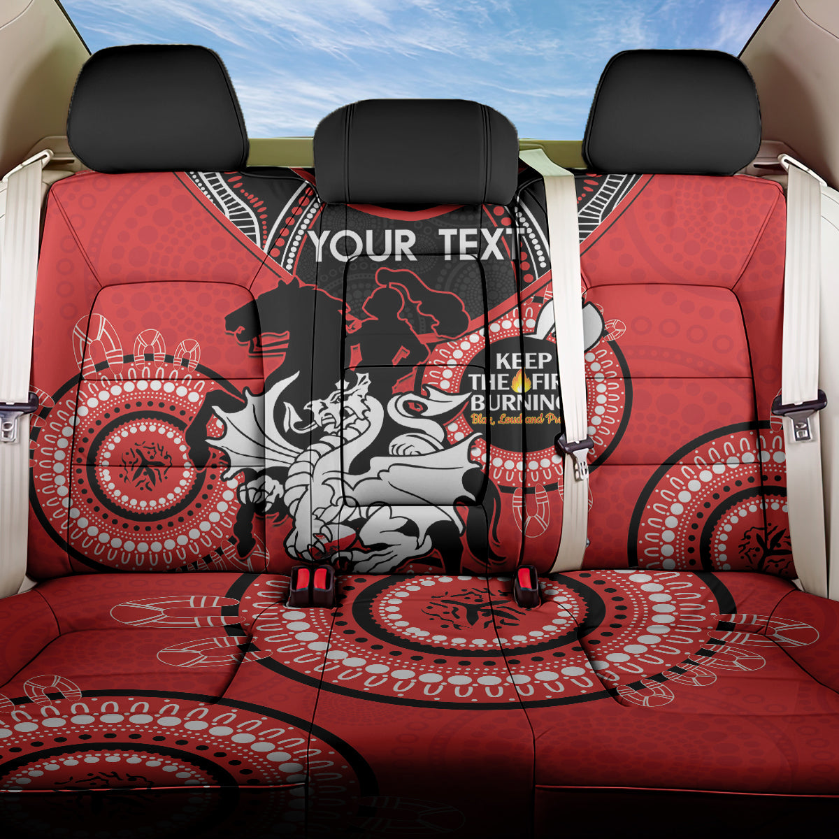 Custom NRL Dragons NAIDOC Week Back Car Seat Cover Keep The Fire Burning Indigenous Art