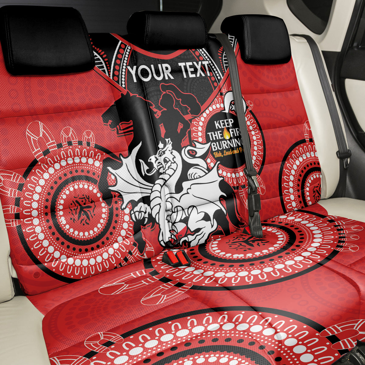Custom NRL Dragons NAIDOC Week Back Car Seat Cover Keep The Fire Burning Indigenous Art
