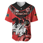 Custom NRL Dragons NAIDOC Week Baseball Jersey Keep The Fire Burning Indigenous Art