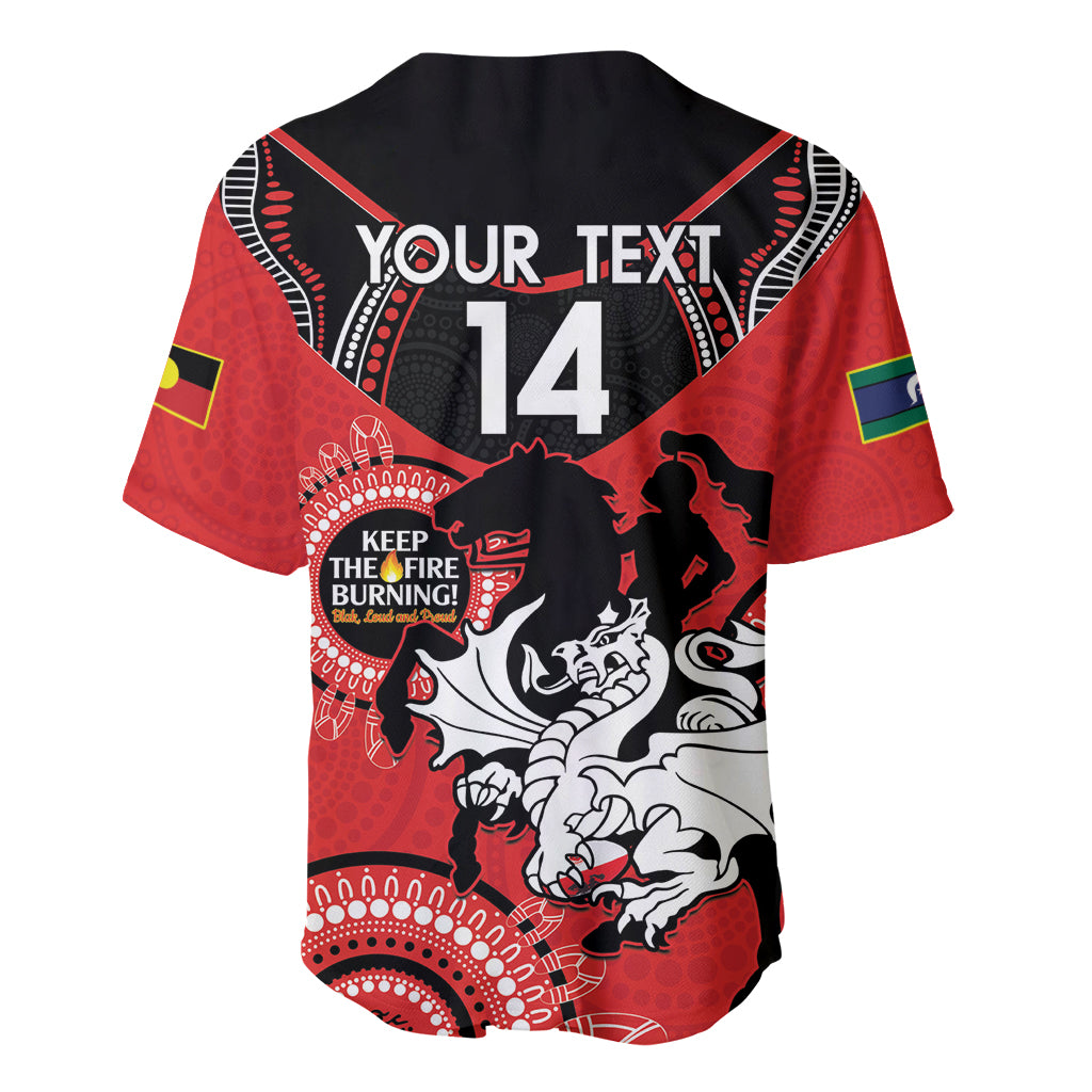 Custom NRL Dragons NAIDOC Week Baseball Jersey Keep The Fire Burning Indigenous Art
