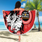 Custom NRL Dragons NAIDOC Week Beach Blanket Keep The Fire Burning Indigenous Art