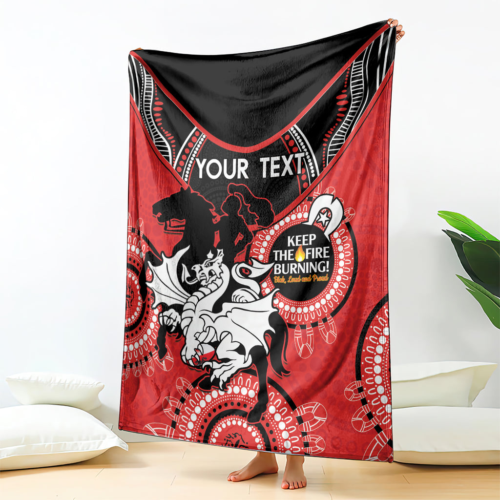 Custom NRL Dragons NAIDOC Week Blanket Keep The Fire Burning Indigenous Art