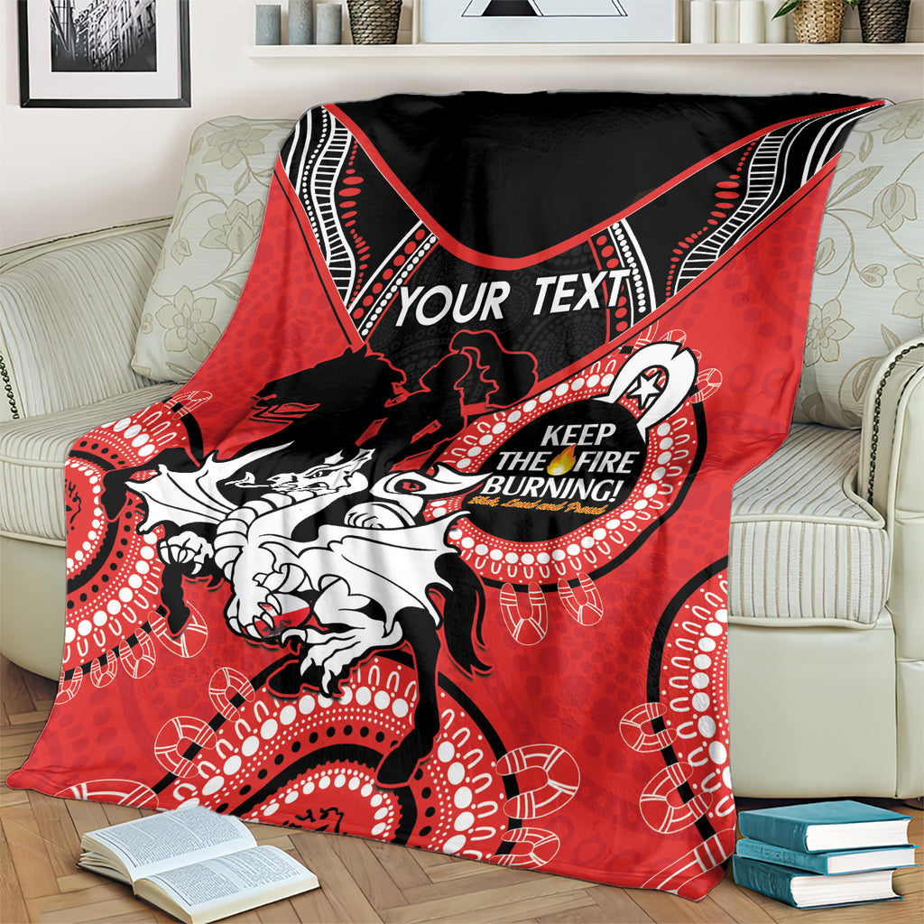 Custom NRL Dragons NAIDOC Week Blanket Keep The Fire Burning Indigenous Art