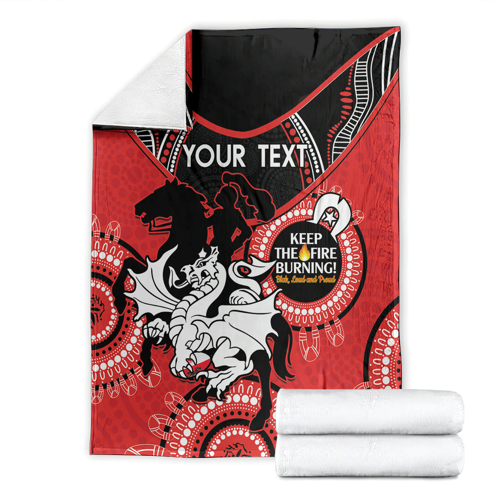 Custom NRL Dragons NAIDOC Week Blanket Keep The Fire Burning Indigenous Art