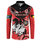Custom NRL Dragons NAIDOC Week Button Sweatshirt Keep The Fire Burning Indigenous Art