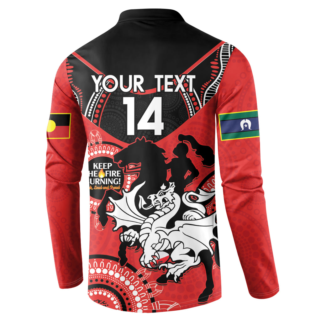 Custom NRL Dragons NAIDOC Week Button Sweatshirt Keep The Fire Burning Indigenous Art