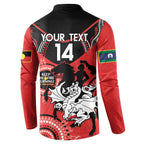 Custom NRL Dragons NAIDOC Week Button Sweatshirt Keep The Fire Burning Indigenous Art