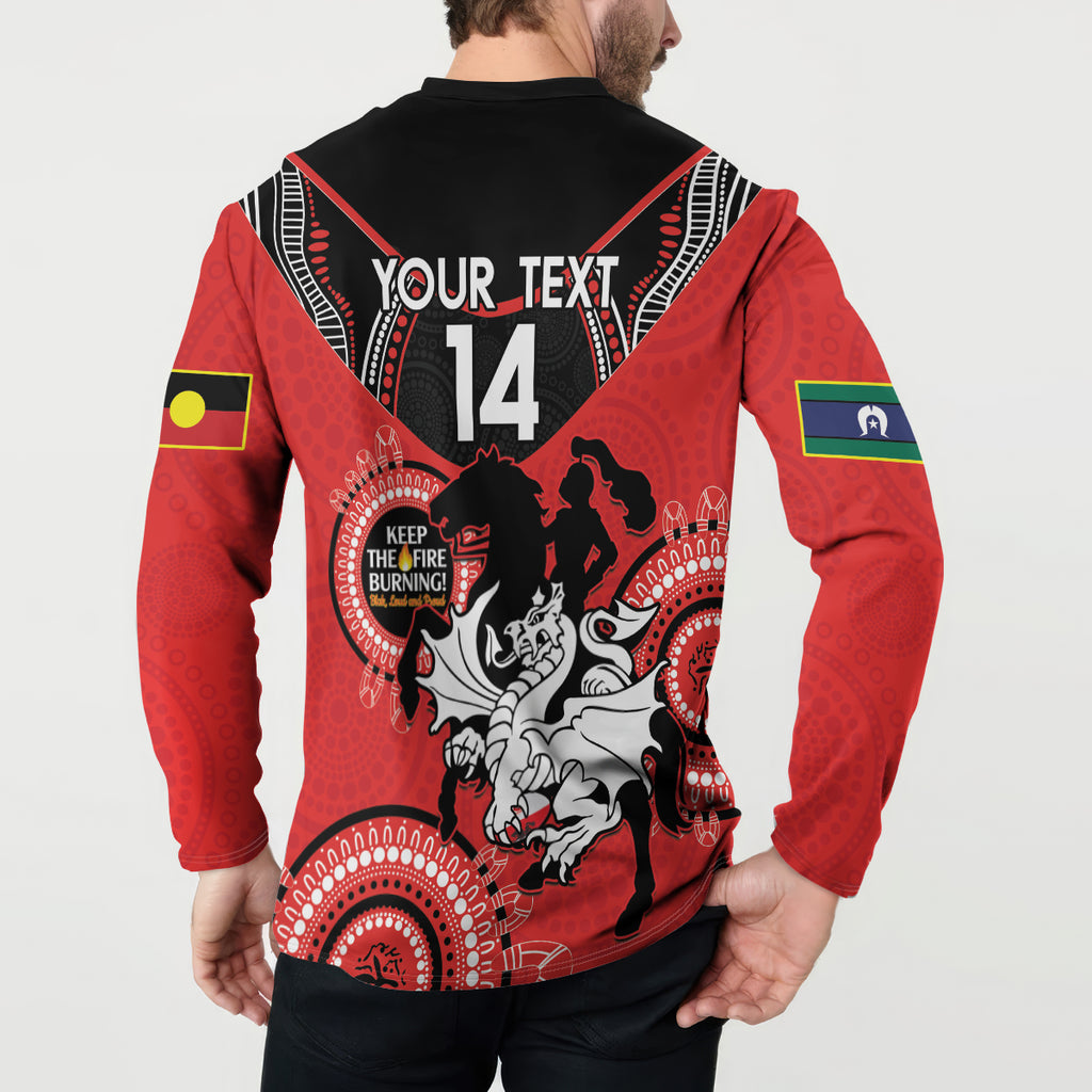 Custom NRL Dragons NAIDOC Week Button Sweatshirt Keep The Fire Burning Indigenous Art