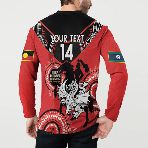 Custom NRL Dragons NAIDOC Week Button Sweatshirt Keep The Fire Burning Indigenous Art