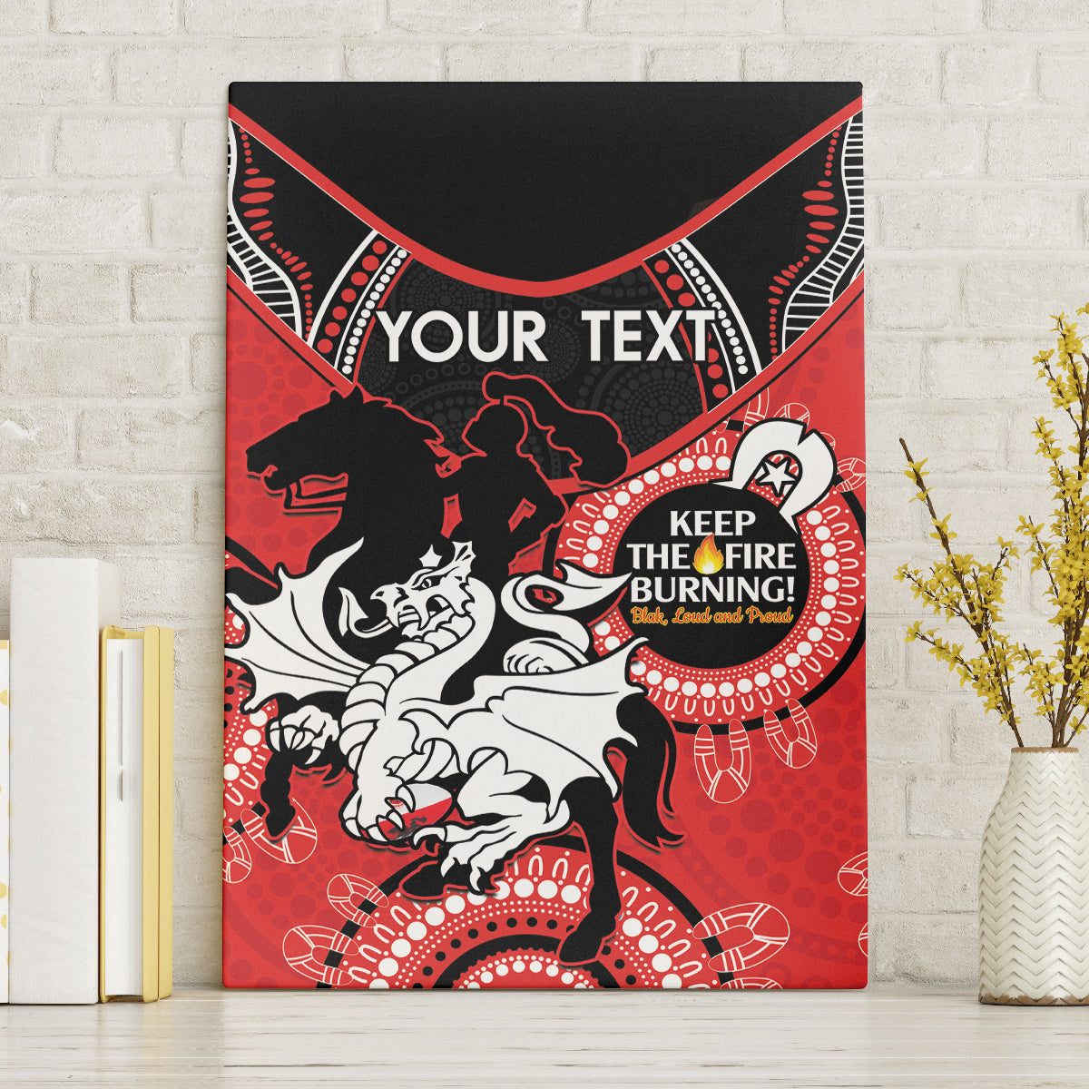 Custom NRL Dragons NAIDOC Week Canvas Wall Art Keep The Fire Burning Indigenous Art
