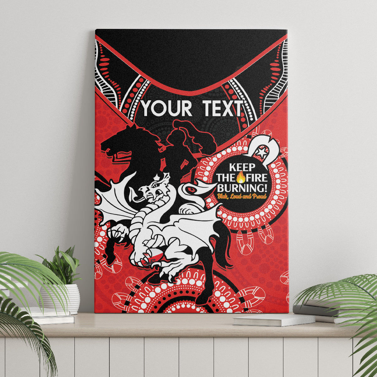 Custom NRL Dragons NAIDOC Week Canvas Wall Art Keep The Fire Burning Indigenous Art