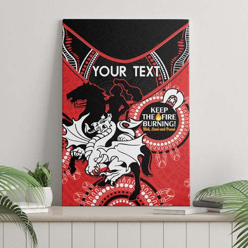 Custom NRL Dragons NAIDOC Week Canvas Wall Art Keep The Fire Burning Indigenous Art