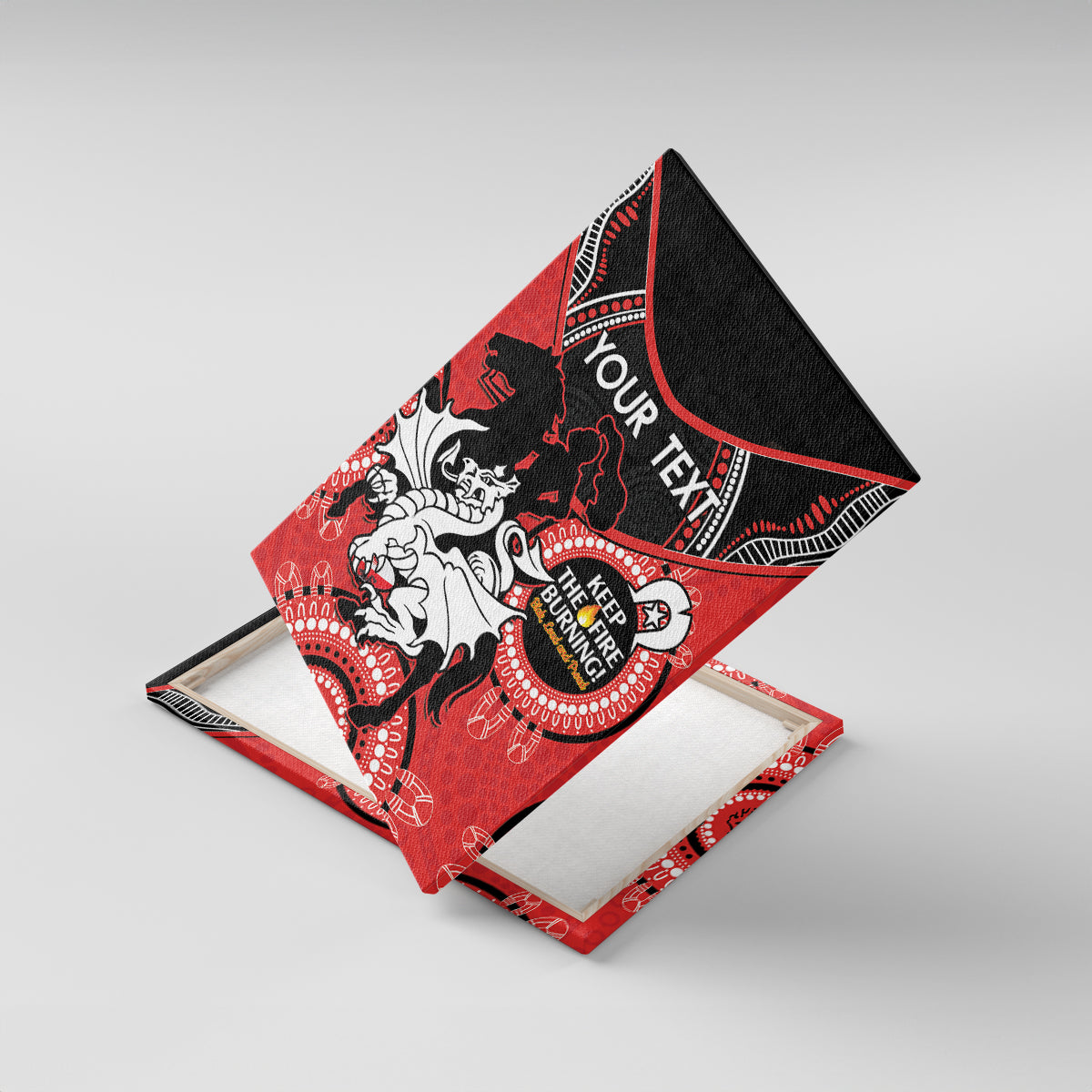Custom NRL Dragons NAIDOC Week Canvas Wall Art Keep The Fire Burning Indigenous Art