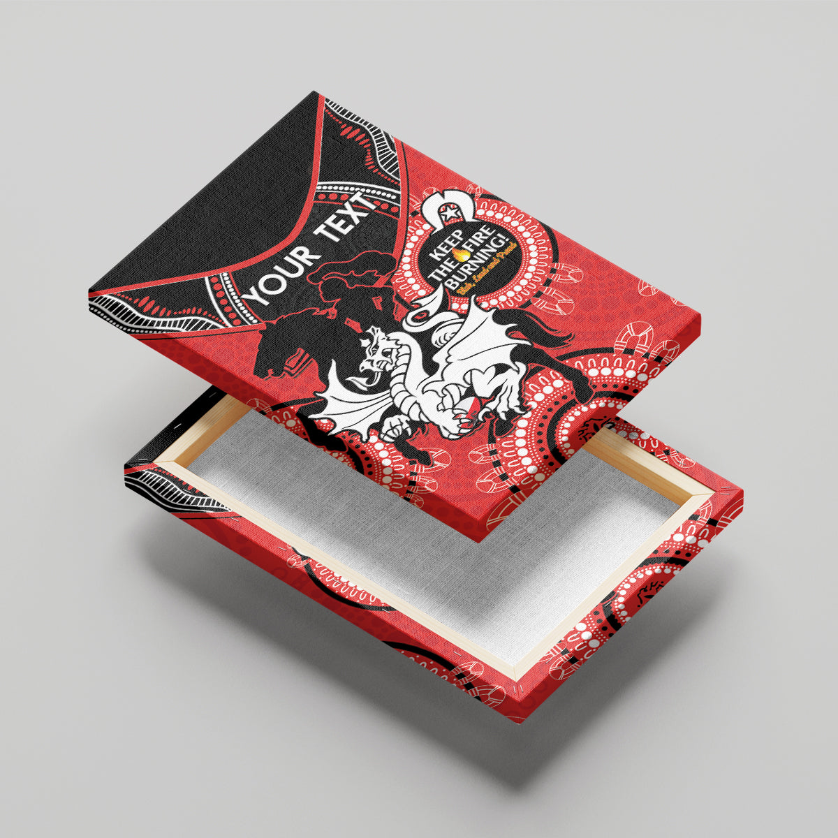 Custom NRL Dragons NAIDOC Week Canvas Wall Art Keep The Fire Burning Indigenous Art