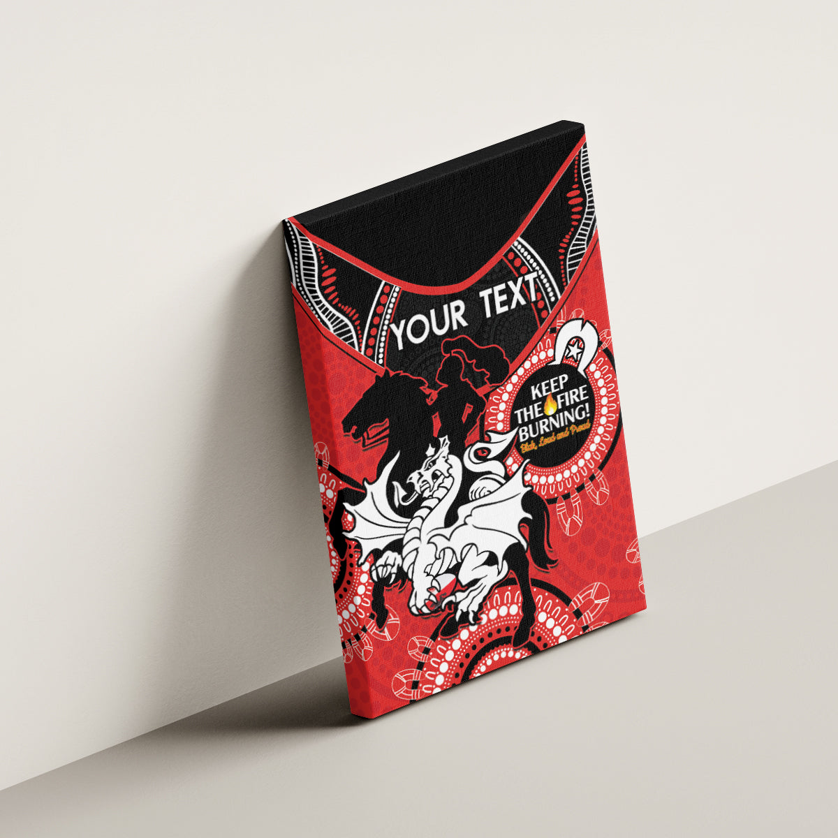 Custom NRL Dragons NAIDOC Week Canvas Wall Art Keep The Fire Burning Indigenous Art