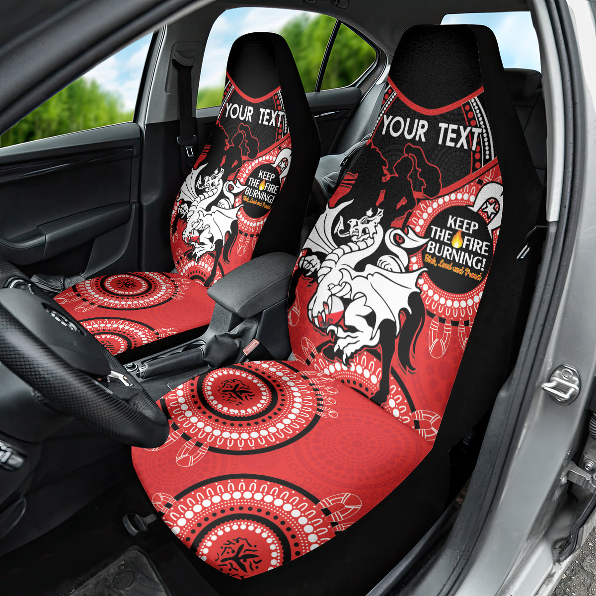 Custom NRL Dragons NAIDOC Week Car Seat Cover Keep The Fire Burning Indigenous Art