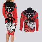 Custom NRL Dragons NAIDOC Week Couples Matching Long Sleeve Bodycon Dress and Long Sleeve Button Shirt Keep The Fire Burning Indigenous Art