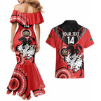 Custom NRL Dragons NAIDOC Week Couples Matching Mermaid Dress and Hawaiian Shirt Keep The Fire Burning Indigenous Art