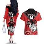 Custom NRL Dragons NAIDOC Week Couples Matching Off The Shoulder Long Sleeve Dress and Hawaiian Shirt Keep The Fire Burning Indigenous Art