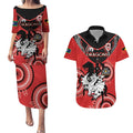 Custom NRL Dragons NAIDOC Week Couples Matching Puletasi and Hawaiian Shirt Keep The Fire Burning Indigenous Art
