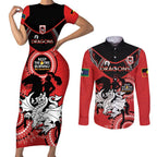 Custom NRL Dragons NAIDOC Week Couples Matching Short Sleeve Bodycon Dress and Long Sleeve Button Shirt Keep The Fire Burning Indigenous Art